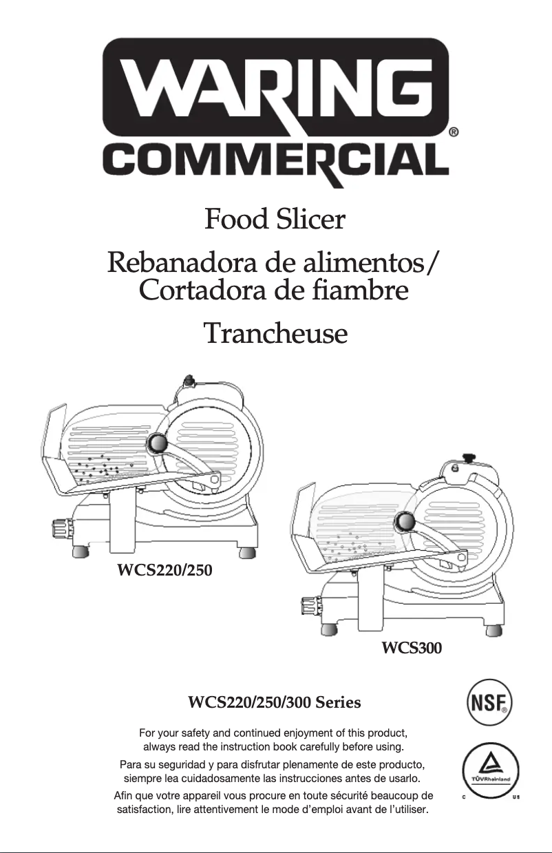 Page n°1 - Manuel utilisateur Waring Commercial WCS250SV