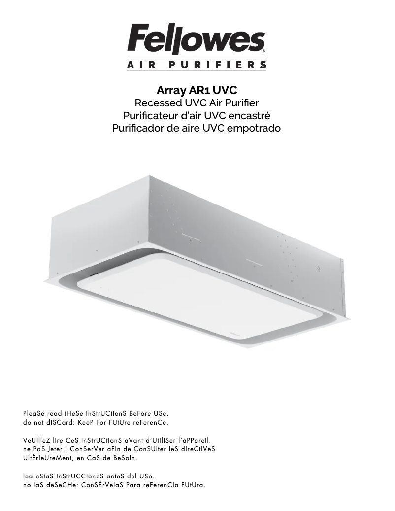 Image de la première page du manuel de l'appareil Array AR1 UVC
