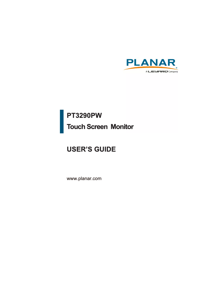 Page n°1 - Manuel utilisateur Planar PT3290PW