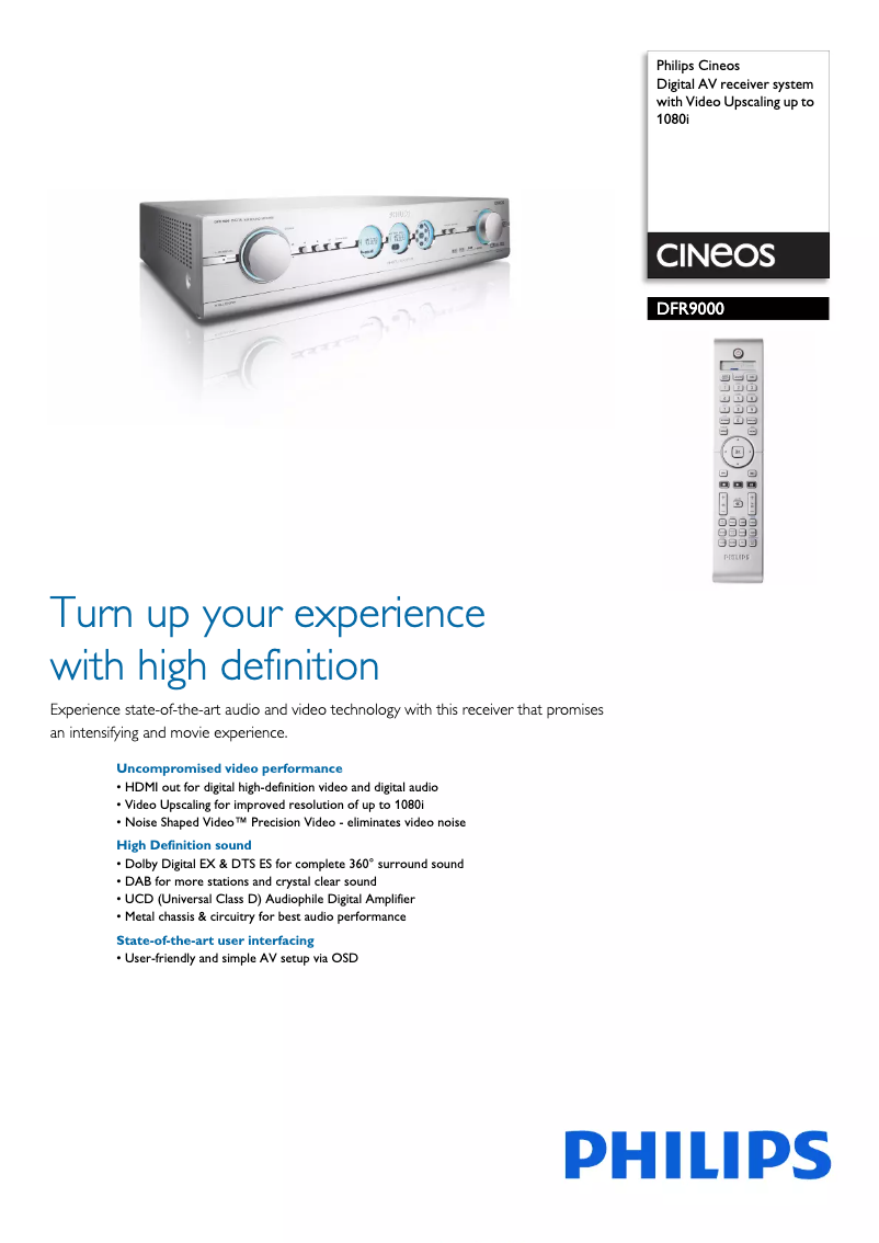 Image de la première page du manuel de l'appareil DFR9000