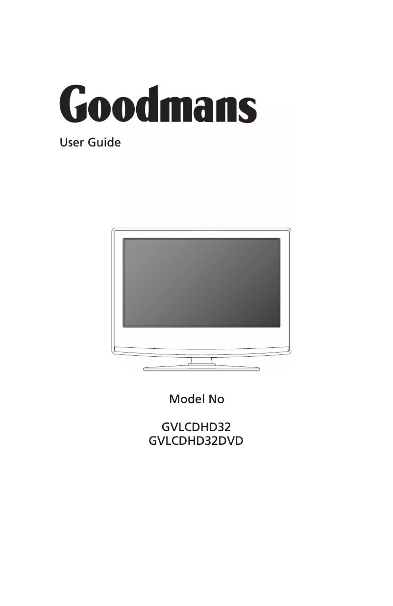 Page 1 de la notice Manuel utilisateur Goodmans GVLCDHD32DVD