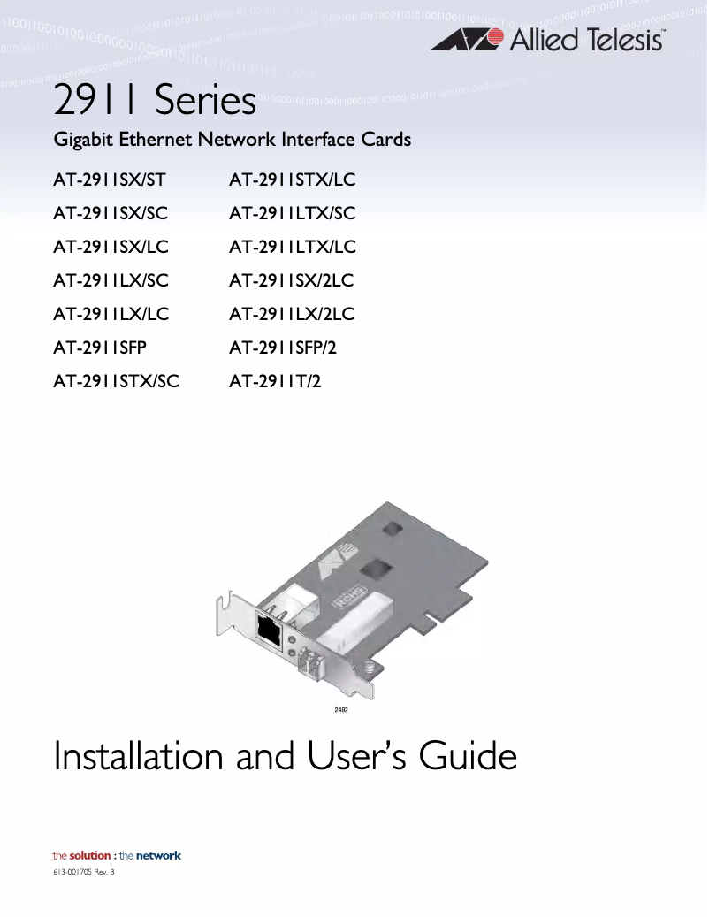 Page n°1 - Manuel utilisateur Allied Telesis AT-2911SX/LC-901