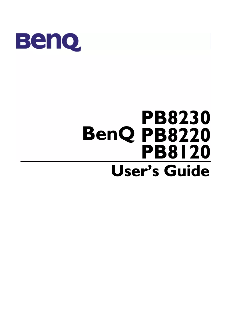 Image de la première page du manuel de l'appareil PB8120