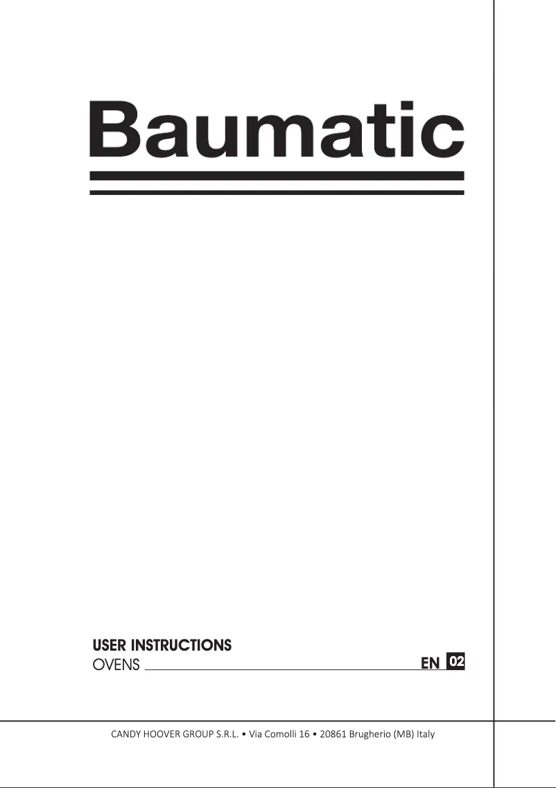 Page 1 de la notice Manuel utilisateur Baumatic BOPT609X