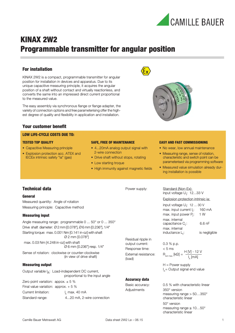 Image de la première page du manuel de l'appareil KINAX 2W2
