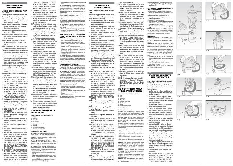 Page 1 de la notice Manuel utilisateur Ariete Blendy 0575