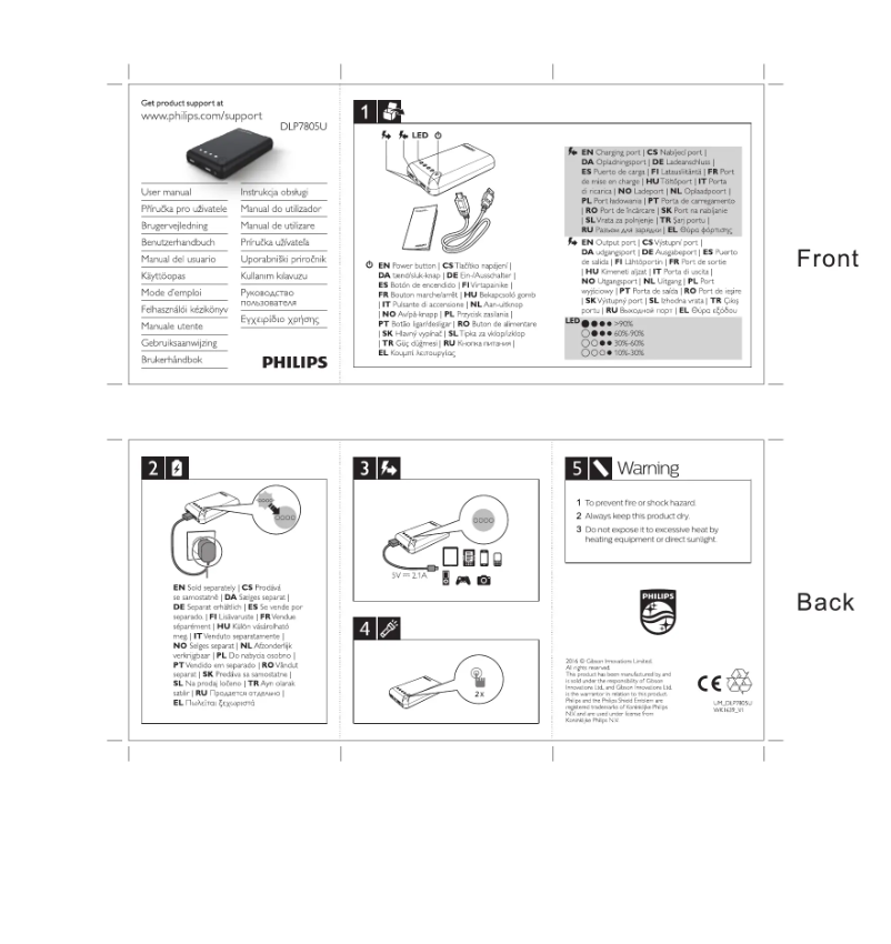 Page 1 de la notice Manuel utilisateur Philips DLP7805U