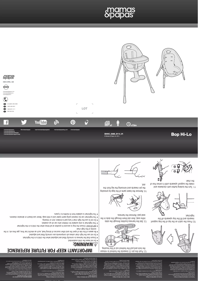 Page n°1 - Manuel utilisateur Mamas & Papas Bop Hi-Lo