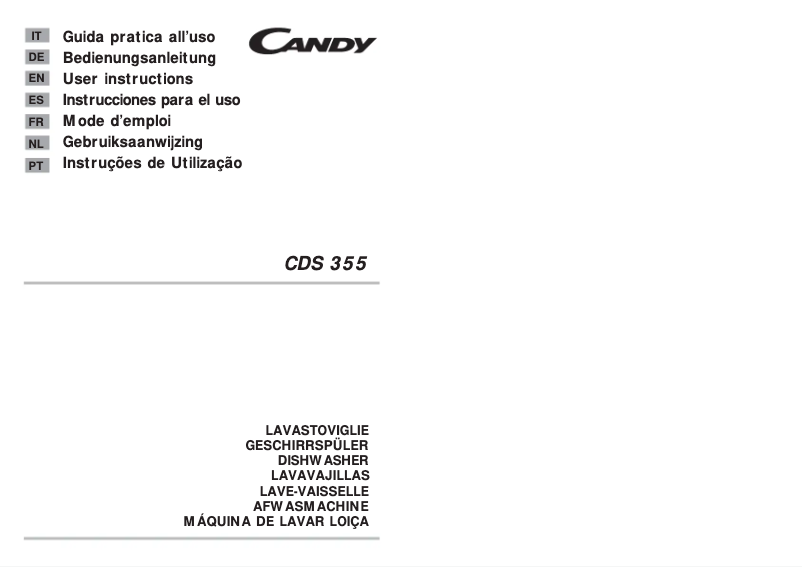 Page 1 de la notice Manuel utilisateur Candy CDS 355XDUEDI