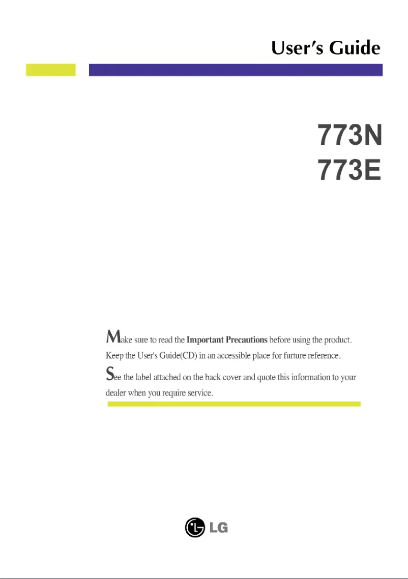 Page 1 de la notice Manuel utilisateur LG 773E