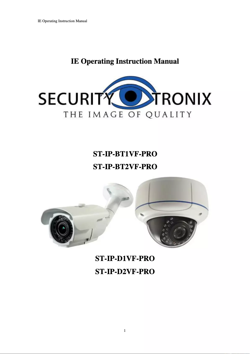 Image de la première page du manuel de l'appareil ST-IP-D*VF-PRO
