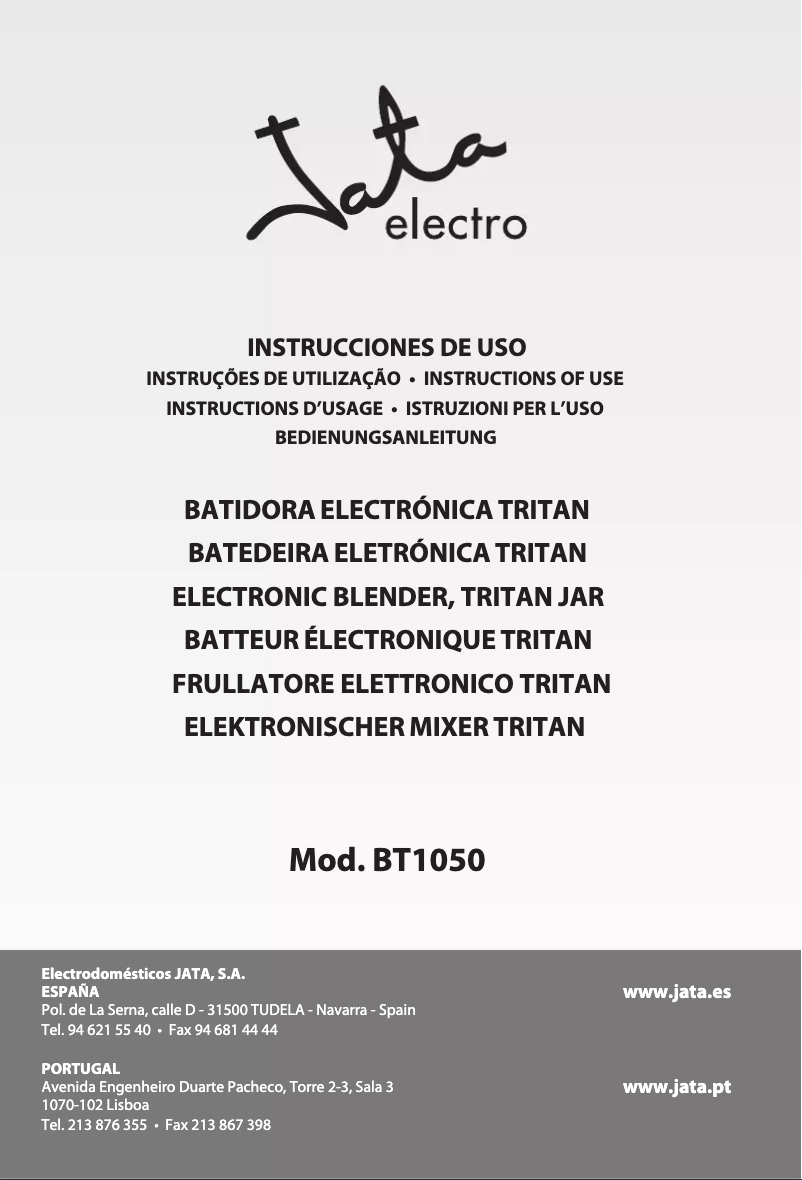 Image de la première page du manuel de l'appareil BT1050