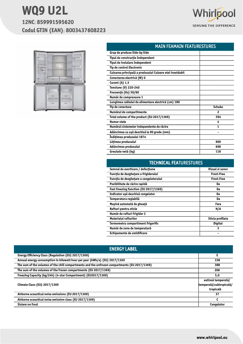 Image de la première page du manuel de l'appareil WQ9 U2L
