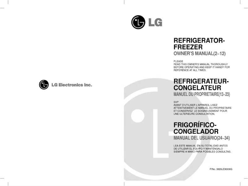 Page 1 de la notice Manuel utilisateur LG GR-T582G