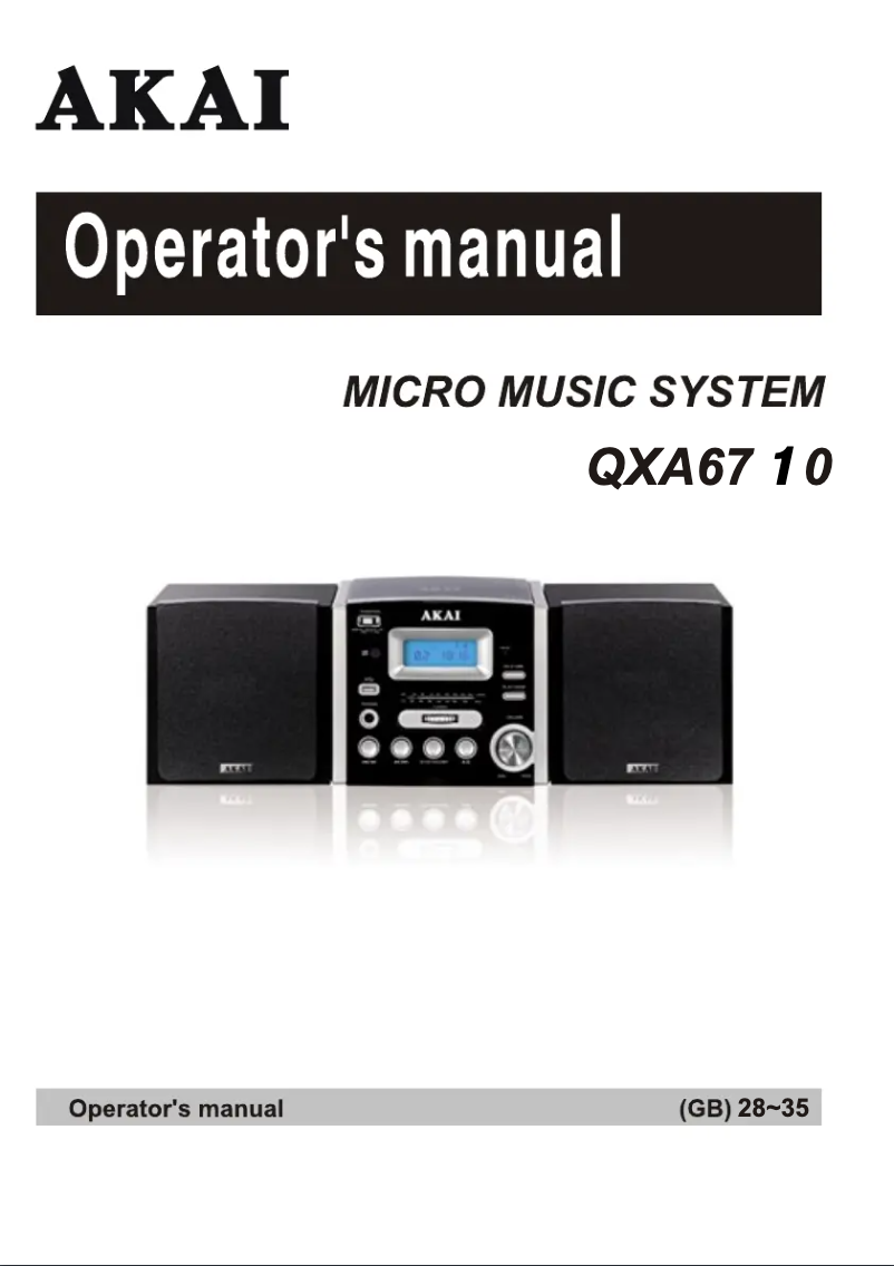 Image de la première page du manuel de l'appareil QXA6710