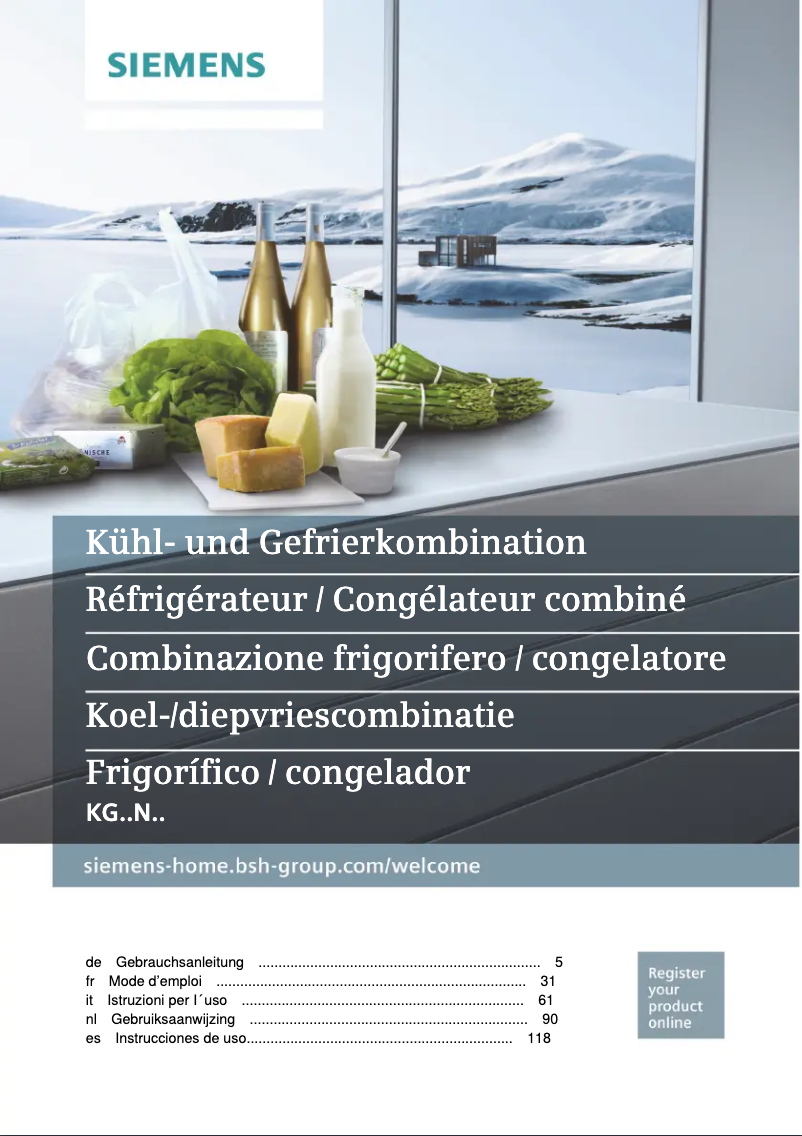 Image de la première page du manuel de l'appareil KG39NAX31R