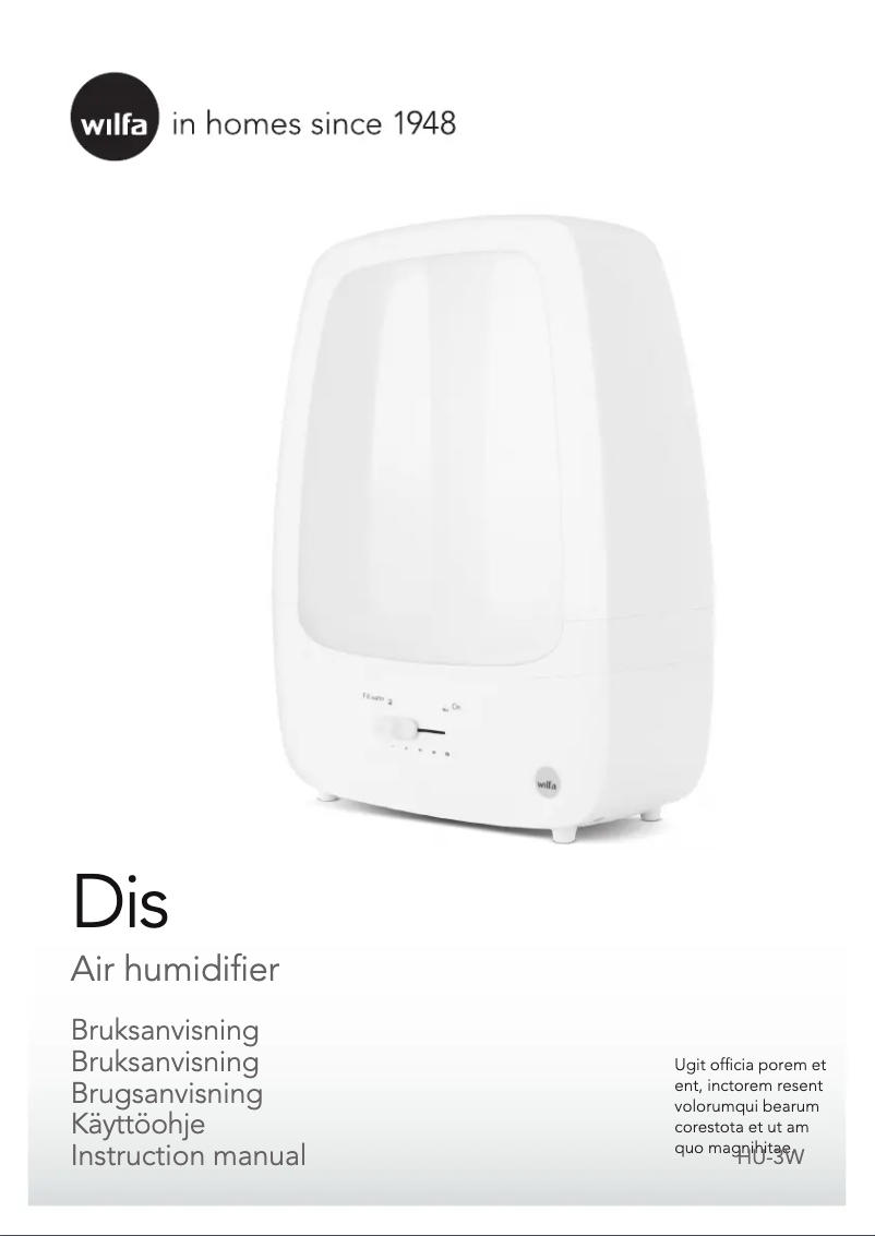 Image de la première page du manuel de l'appareil Dis HU-3W