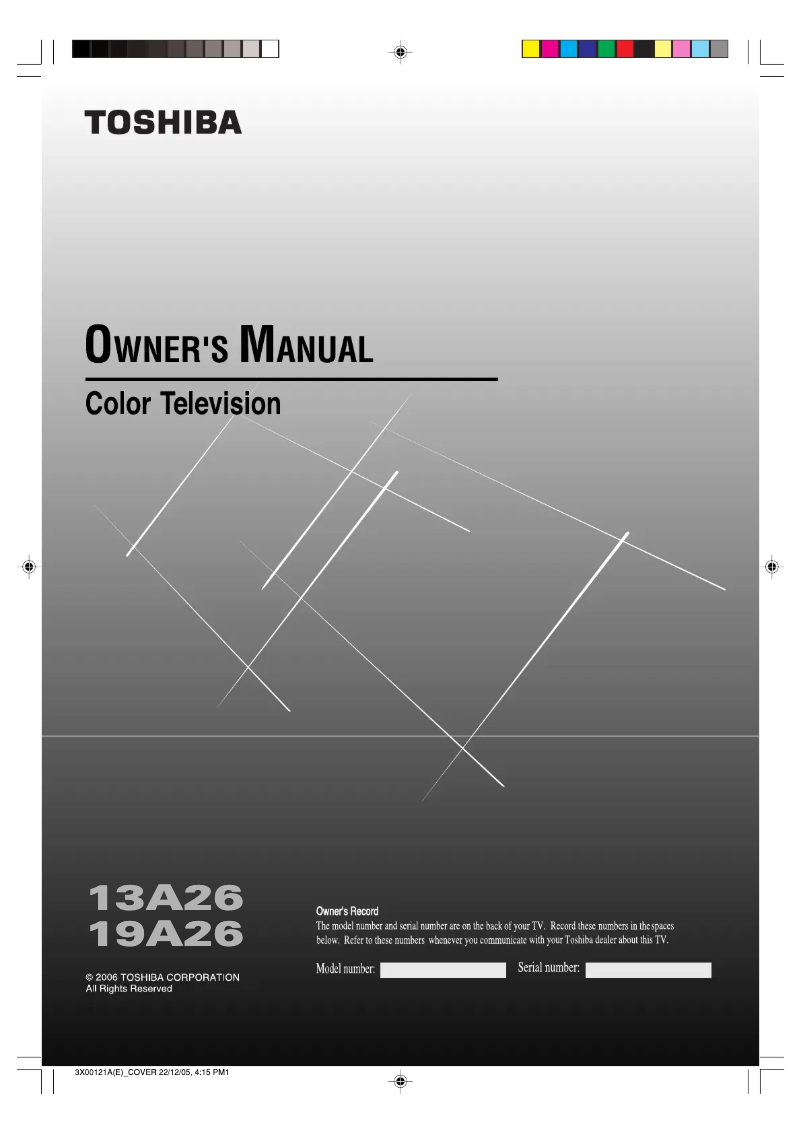 Page n°1 - Manuel utilisateur Toshiba 13A26