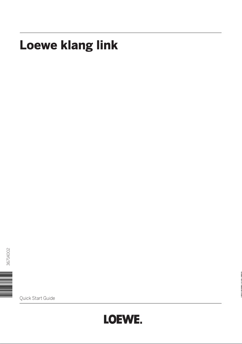 Page n°1 - Manuel utilisateur Loewe Klang link
