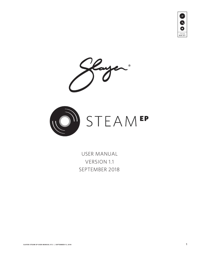 Page 1 de la notice Manuel utilisateur Slayer Steam EP