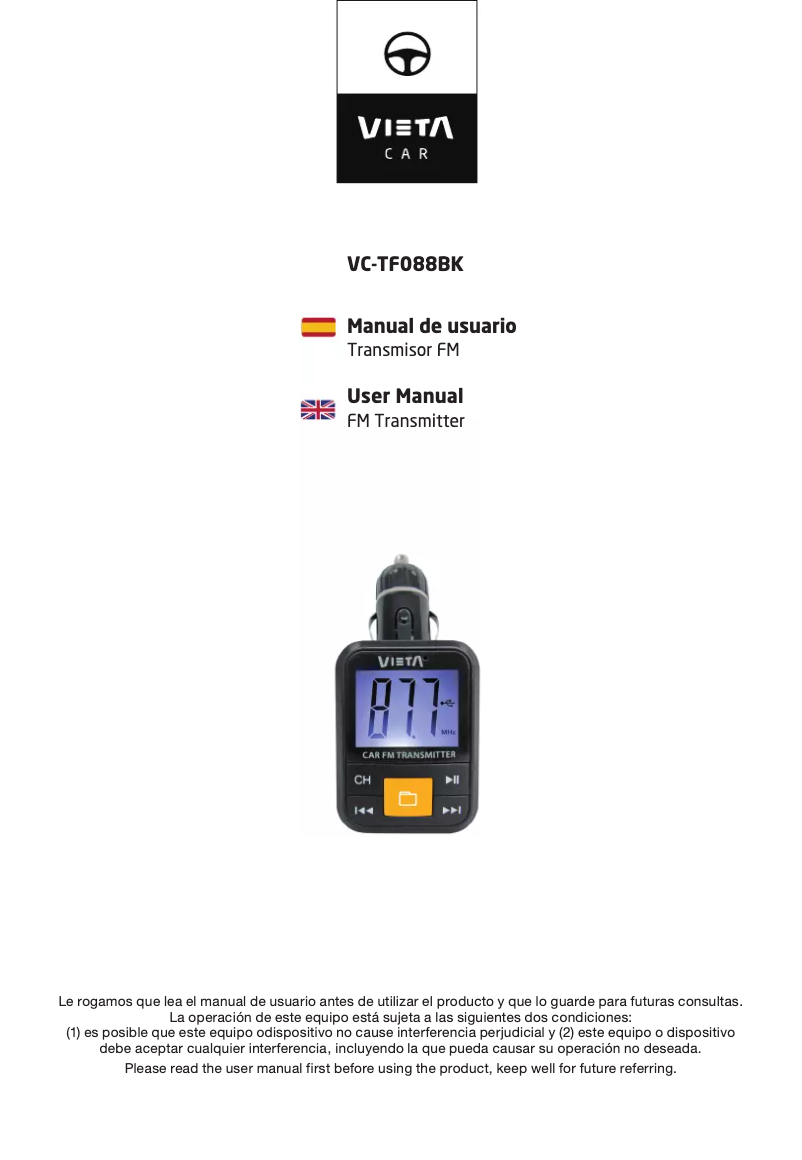 Image de la première page du manuel de l'appareil VC-TF188BK