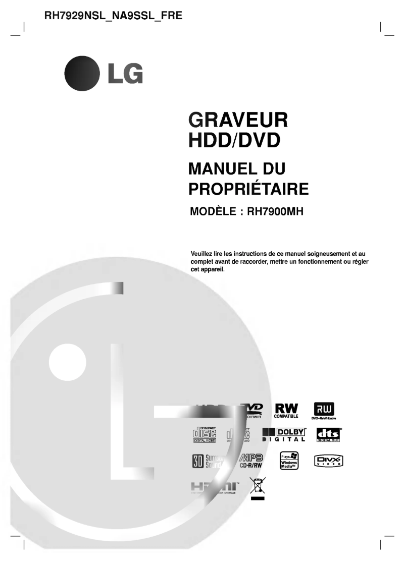 Image de la première page du manuel de l'appareil RH7929NSL