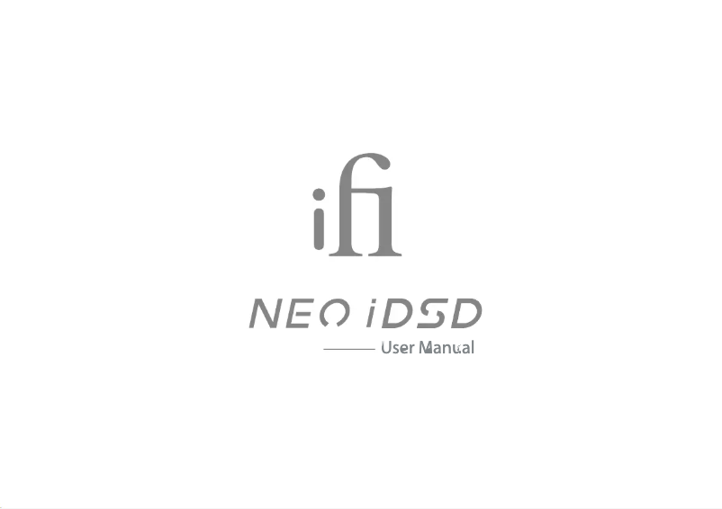 Page n°1 - Manuel utilisateur iFi NEO iDSD