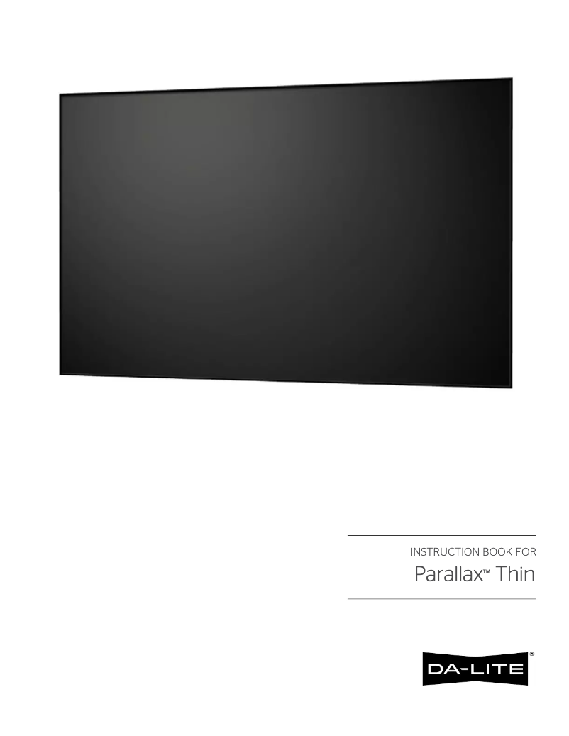 Page n°1 - Manuel utilisateur Da-Lite Parallax Thin 29170