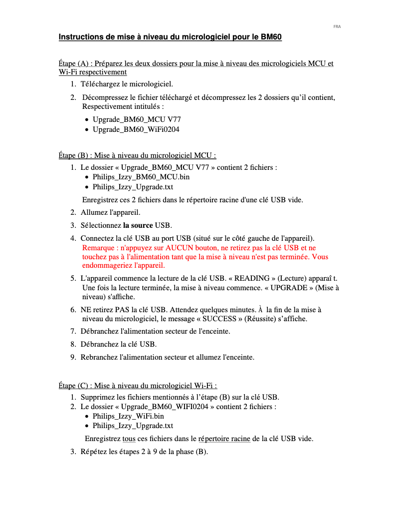 Page n°1 - Manuel utilisateur Philips BM60