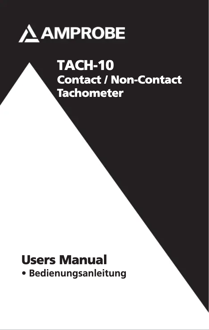 Page n°1 - Manuel utilisateur Beha-Amprobe TACH-10