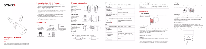 Page n°1 - Manuel utilisateur Synco WAir P1S