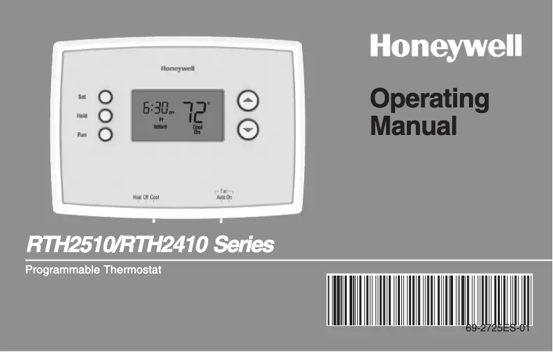 Page n°1 - Manuel utilisateur Honeywell RTH2510B1000/U