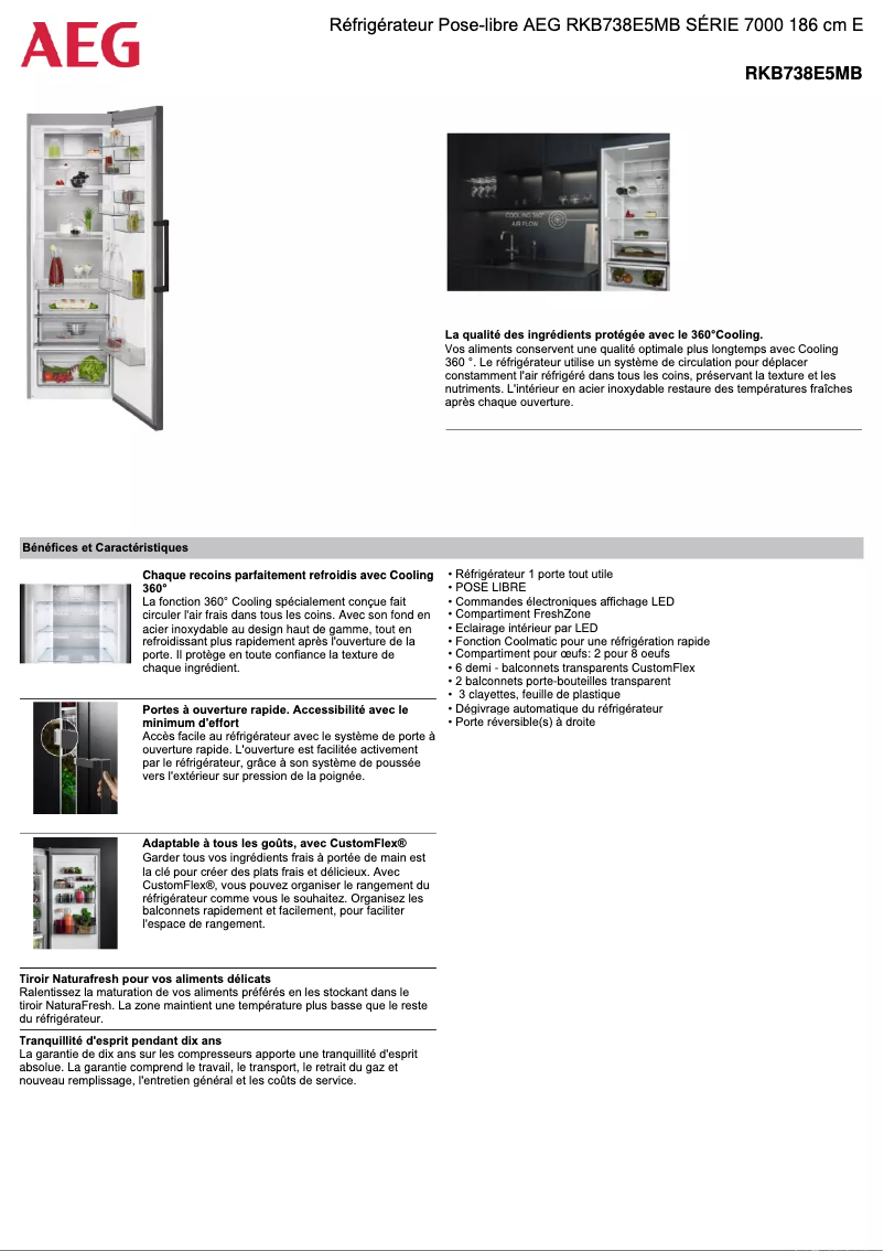 Page n°1 - Fiche technique AEG RKB738E5MB
