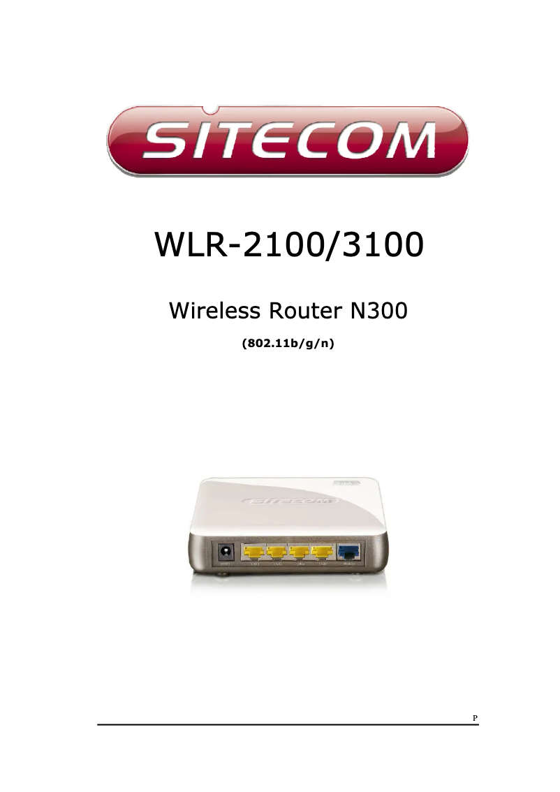 Page 1 de la notice Manuel utilisateur Sitecom WLR-3001