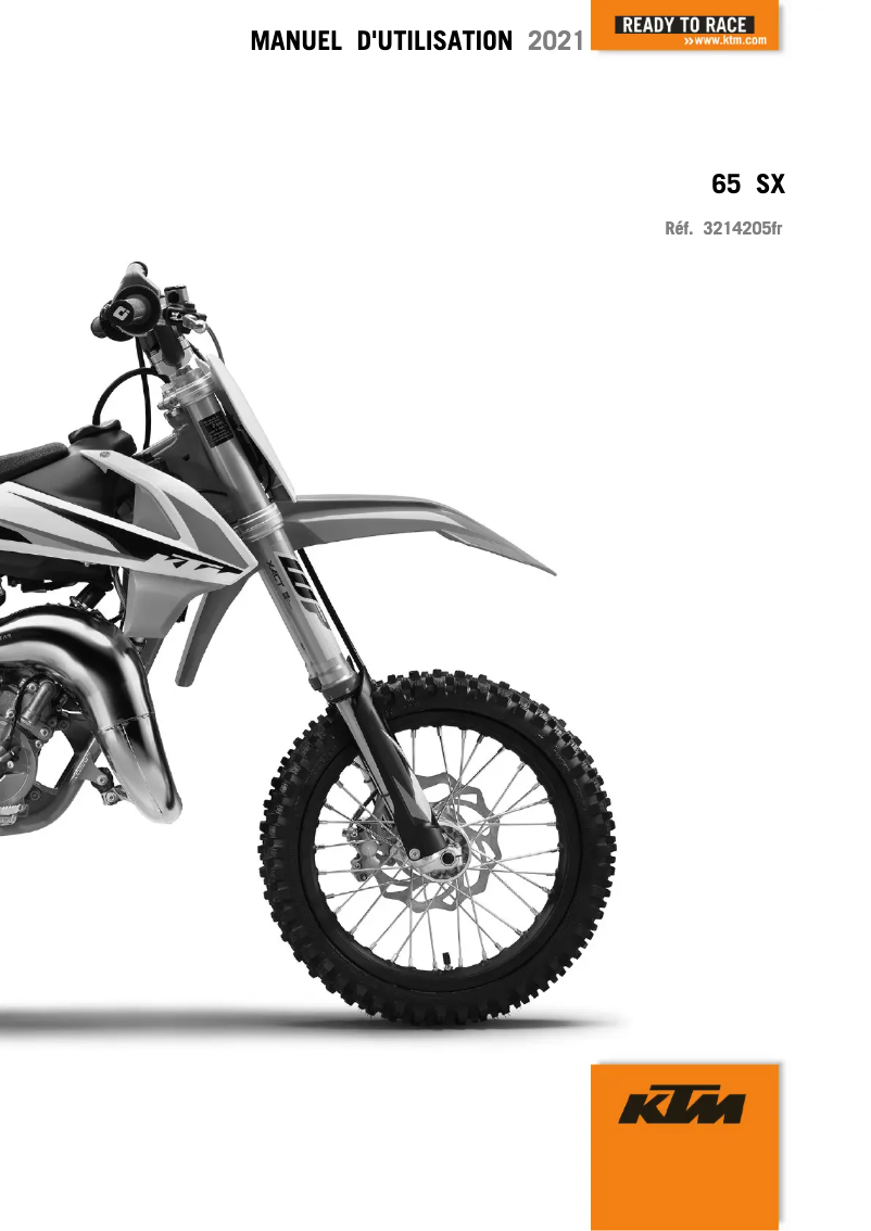 Page 1 de la notice Manuel utilisateur KTM 65 SX (2021)