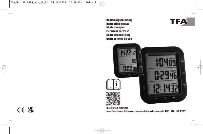 Página 1 del manual Manual de usuario TFA Triple Time XL 38.2023