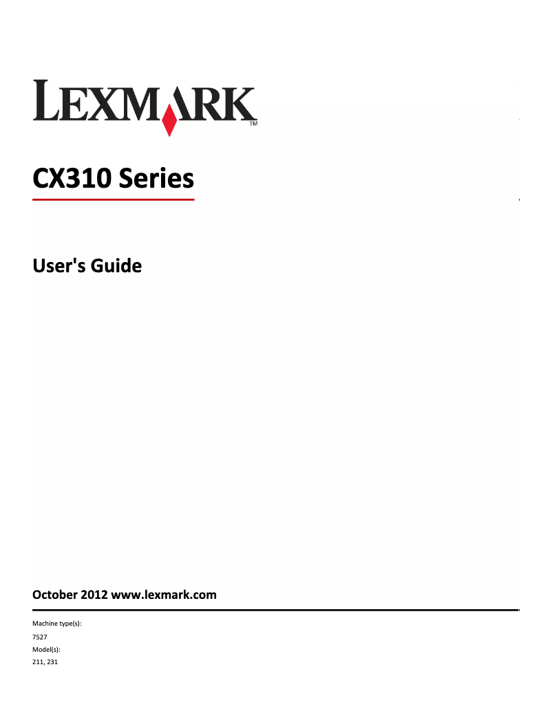 Page 1 de la notice Manuel utilisateur Lexmark CX310dn