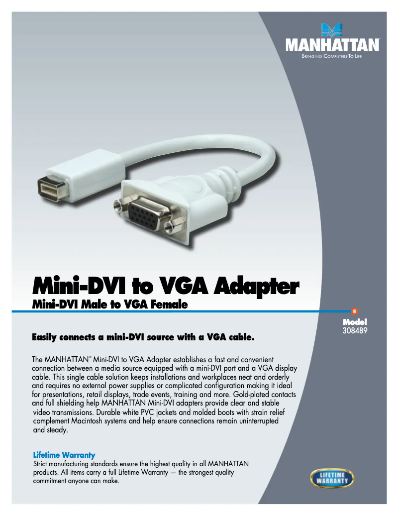 Page 1 de la notice Manuel utilisateur Manhattan 308489