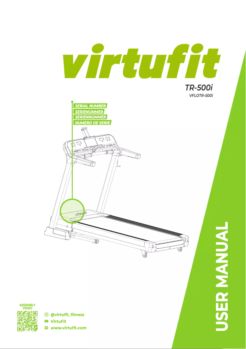 Page 1 de la notice Manuel utilisateur VirtuFit Elite TR-500i