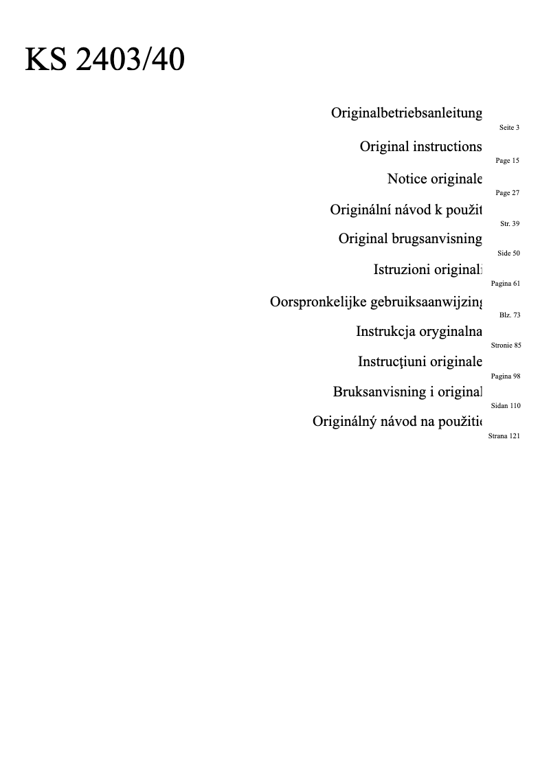 Page 1 de la notice Manuel utilisateur ATIKA KS 2403/40