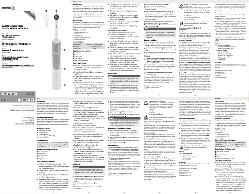 Page 1 de la notice Manuel utilisateur Nevadent NZB 3 C1