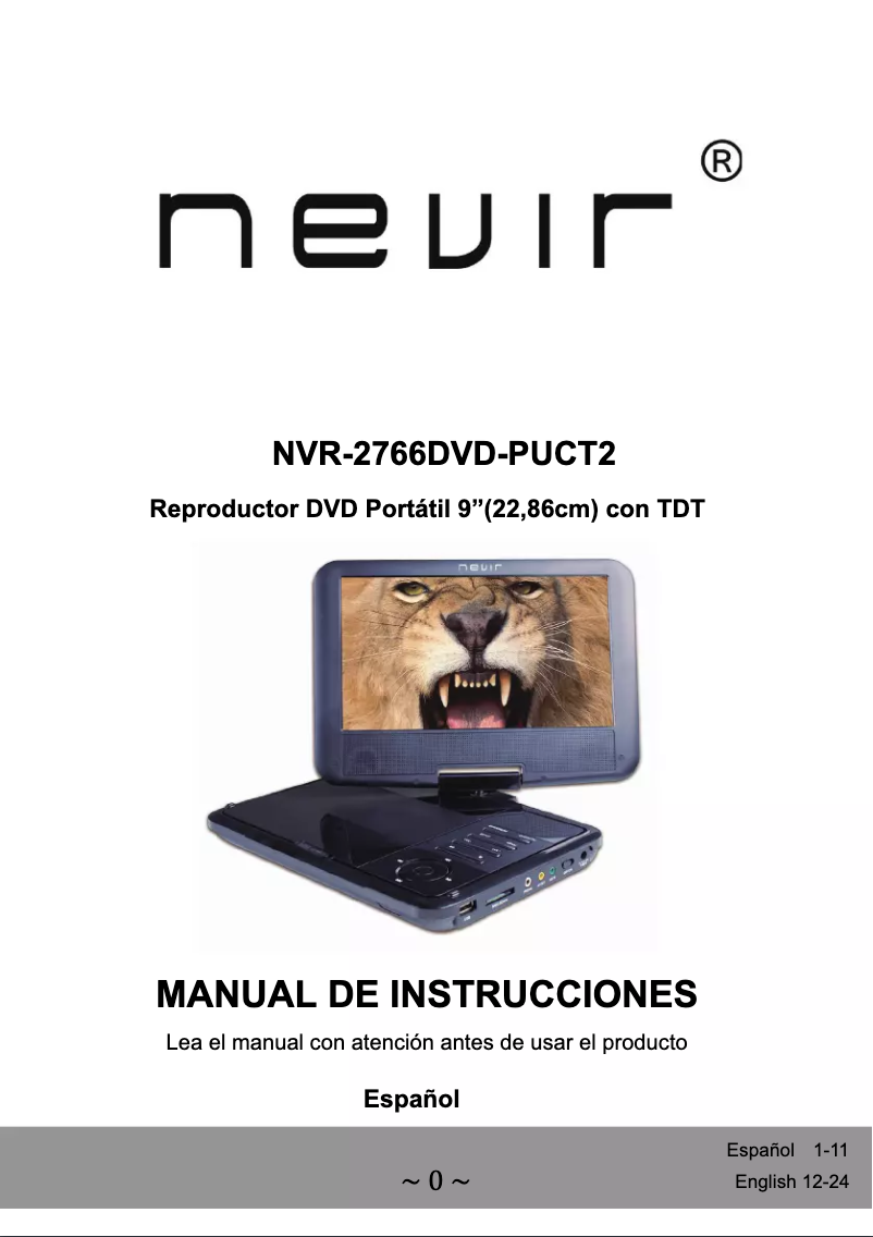 Image de la première page du manuel de l'appareil NVR-2766DVD-PUCT2