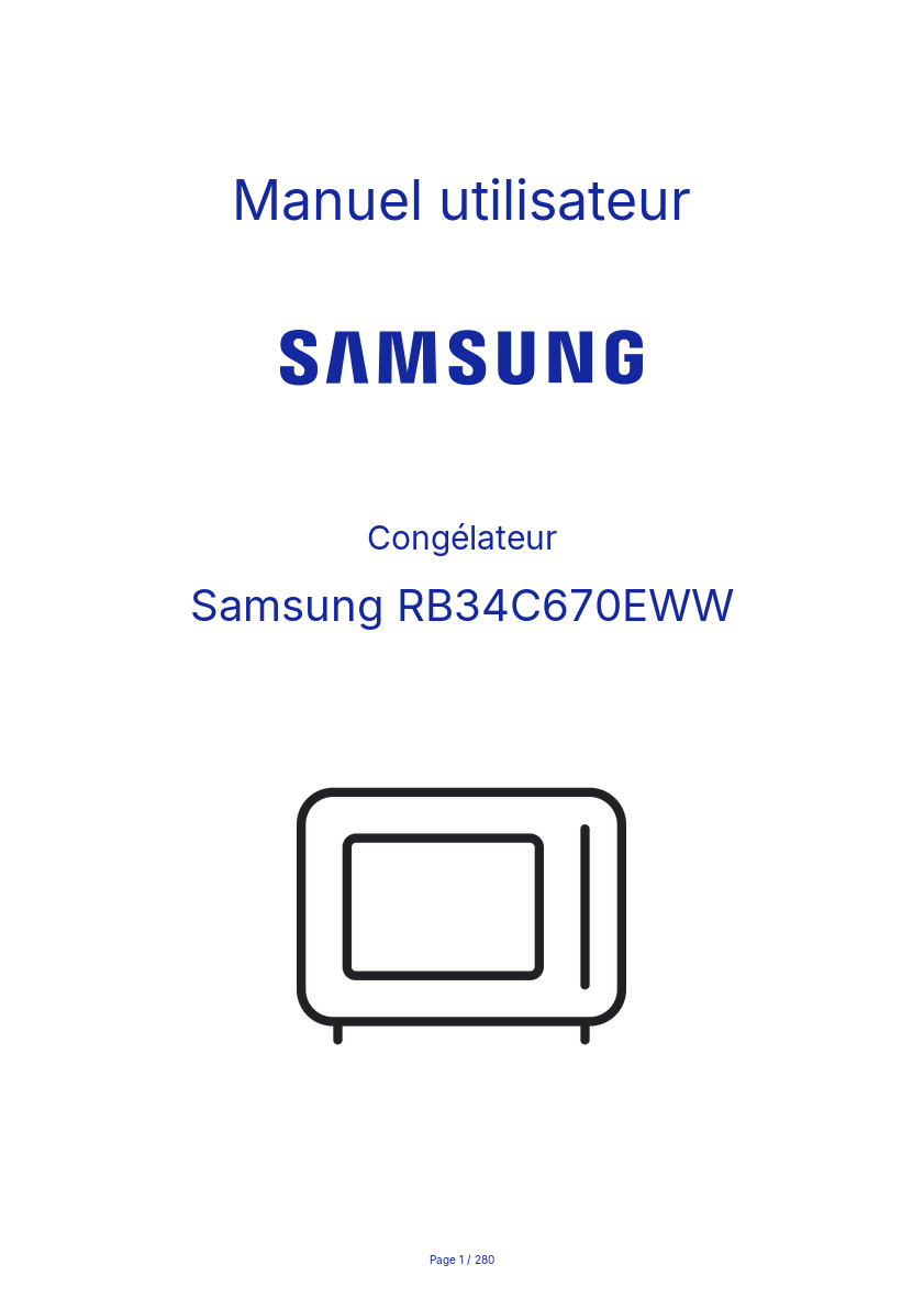 Image de la première page du manuel de l'appareil RB34C670EWW