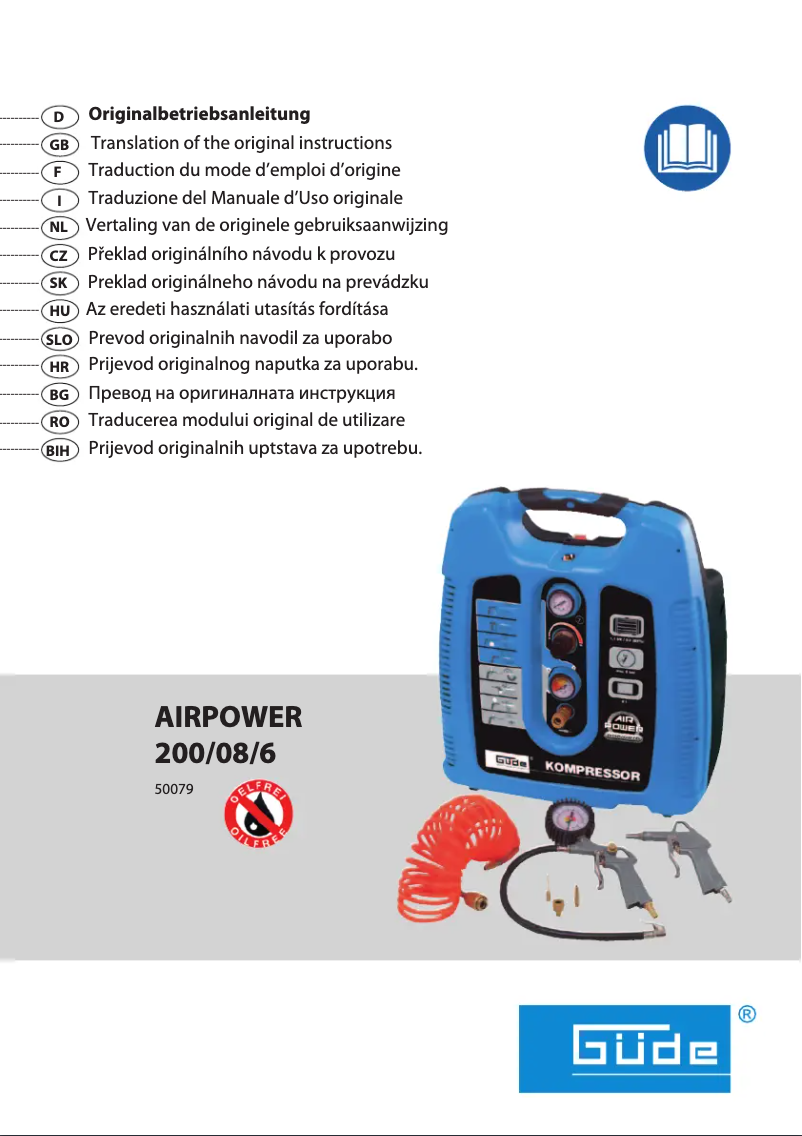 Image de la première page du manuel de l'appareil Airpower 200/08/6