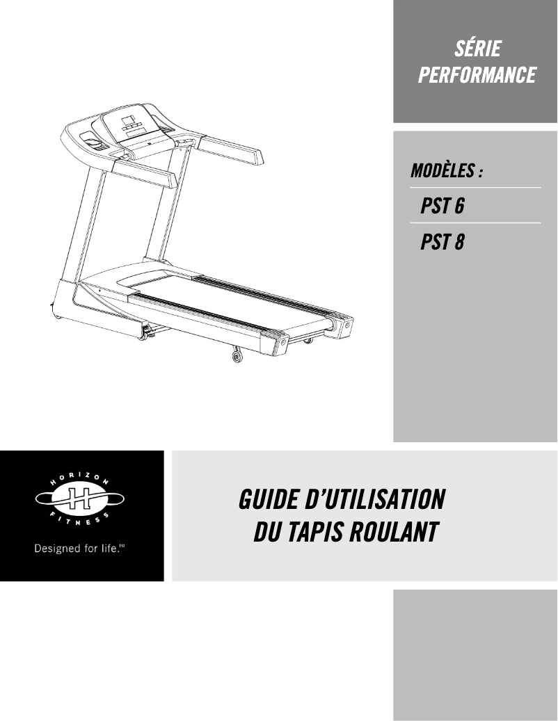 Page 1 de la notice Manuel utilisateur Horizon Fitness PST 8