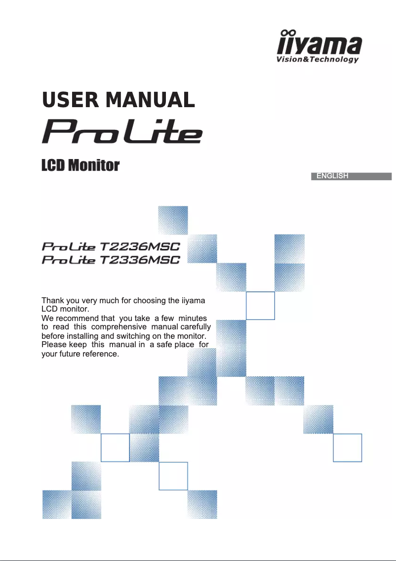 Page 1 de la notice Manuel utilisateur Iiyama ProLite T2435MSC