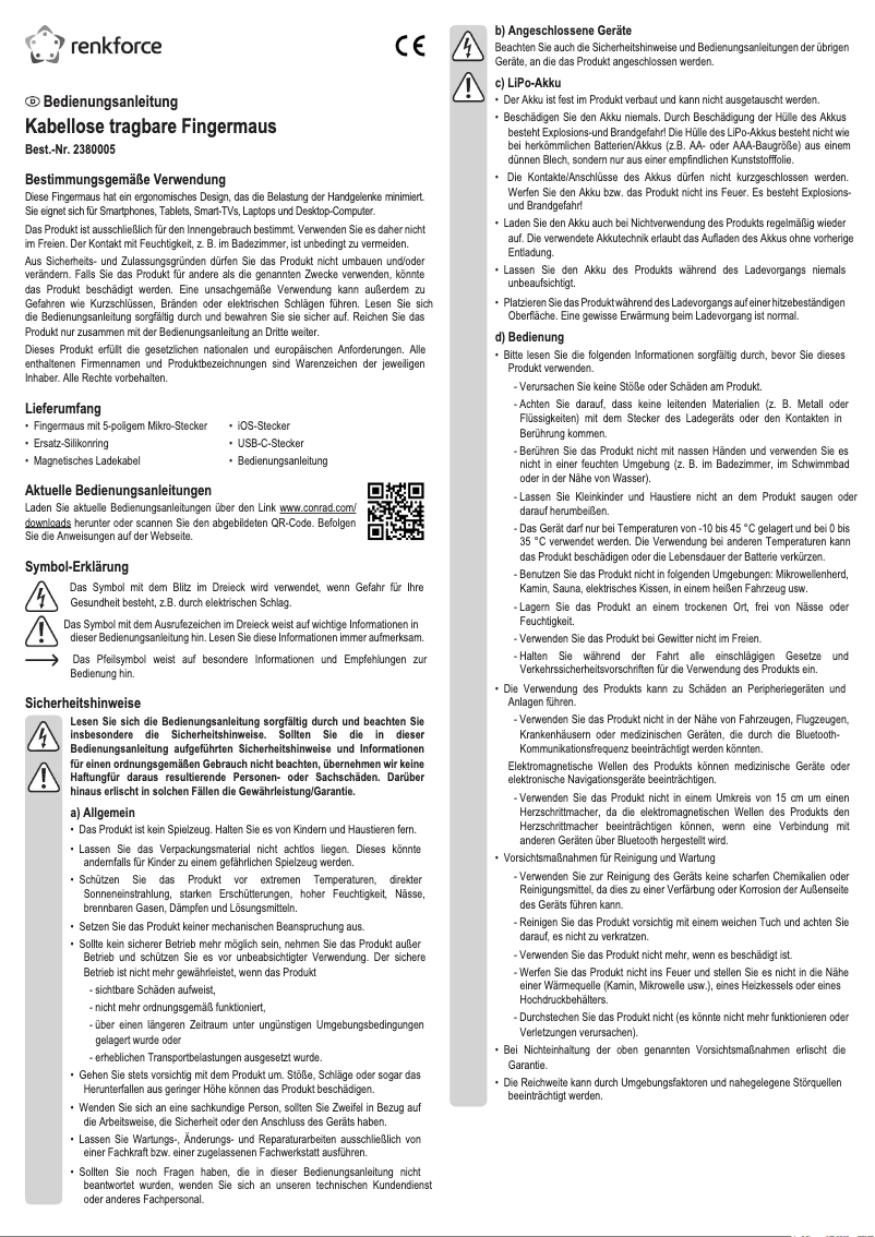 Page n°1 - Manuel utilisateur Renkforce RF-WRC-300