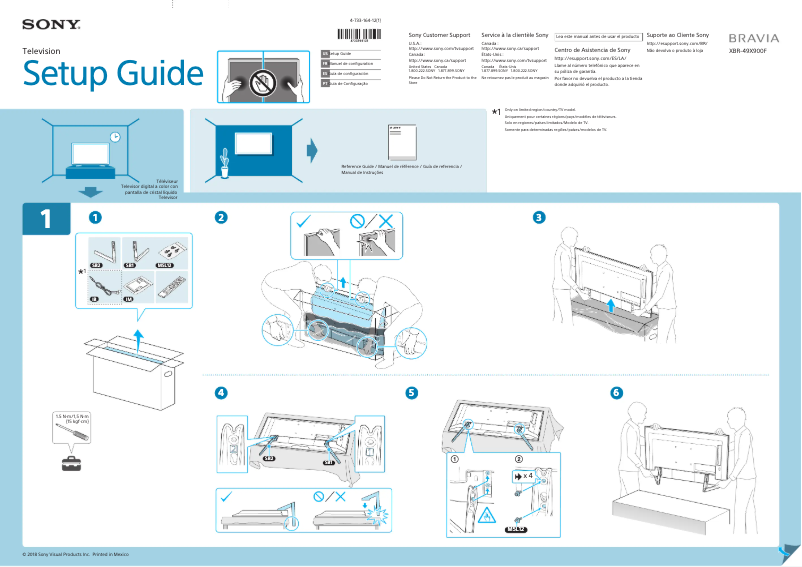 Page n°1 - Guide d'installation Sony Bravia XBR-49X900F