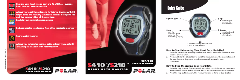 Página 1 del manual Manual de usuario Polar S410