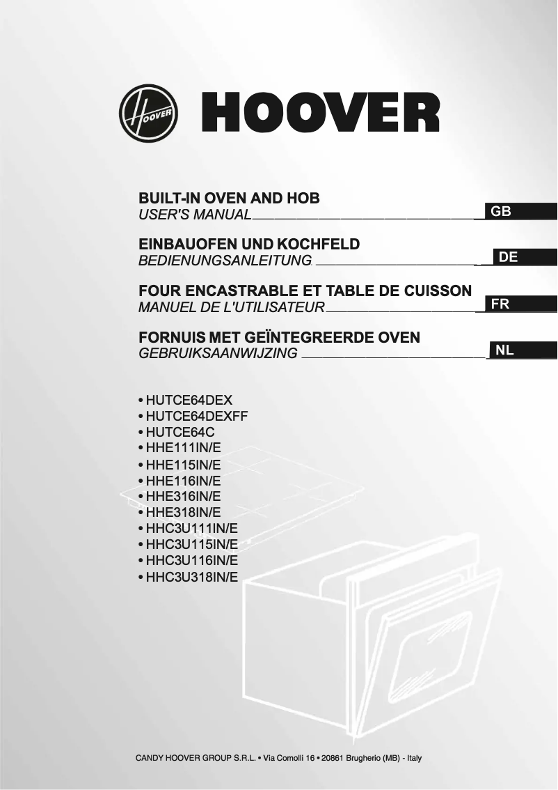 Page n°1 - Manuel utilisateur Hoover HHC3U318IN/E